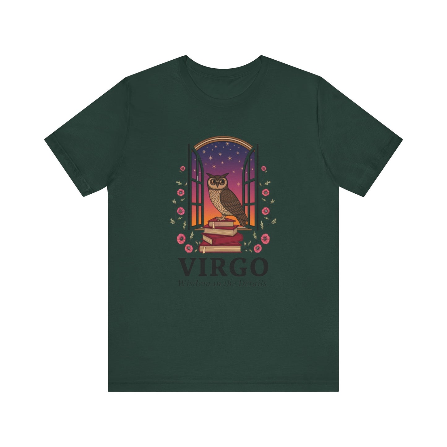 "Virgo Owl T-Shirt – Unisex Zodiac Tee | Astrology Gift & Cozy Casual Wear"