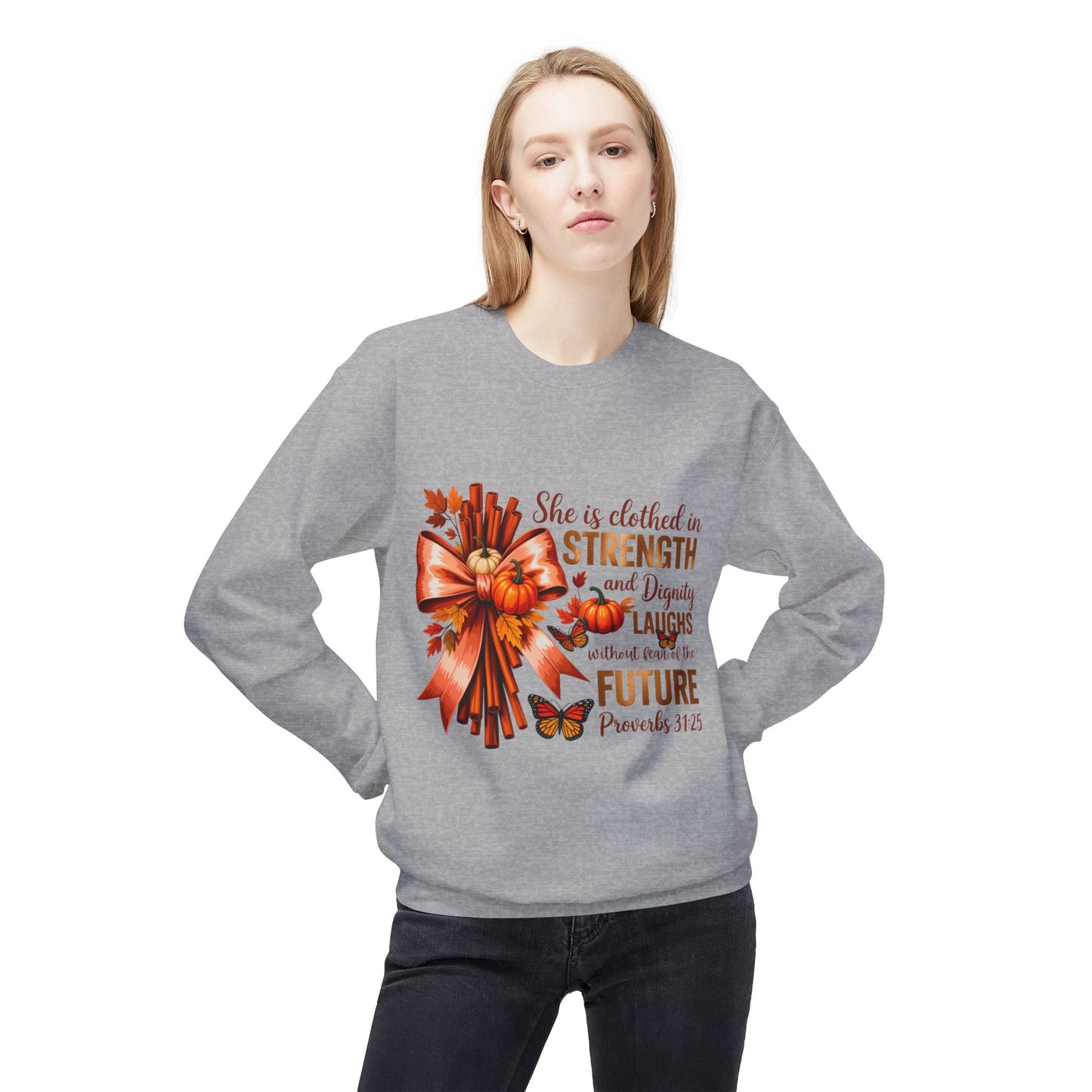 Inspirational Strength Sweatshirt | Cozy Fall Apparel Autumn Style