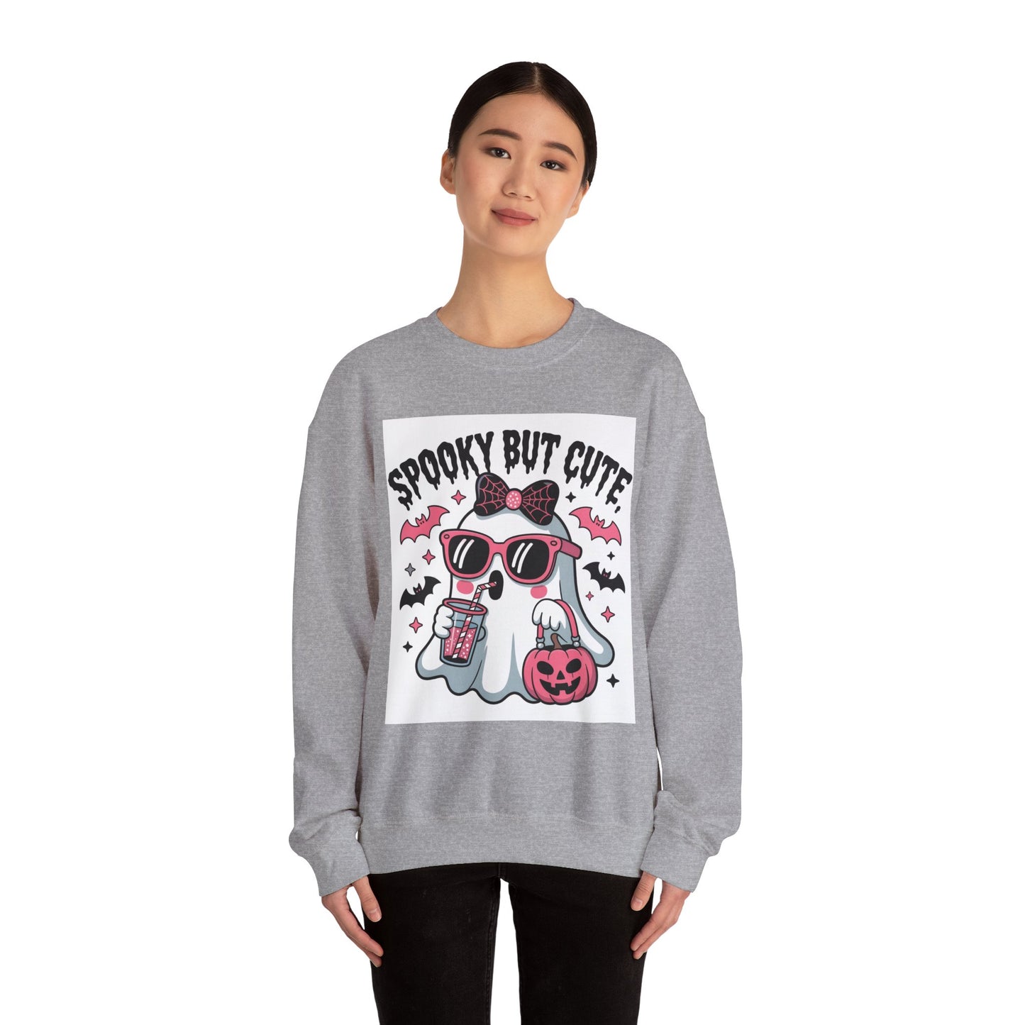 "Spooky Ghost Crewneck | Cozy Halloween & Fall Sweatshirt"