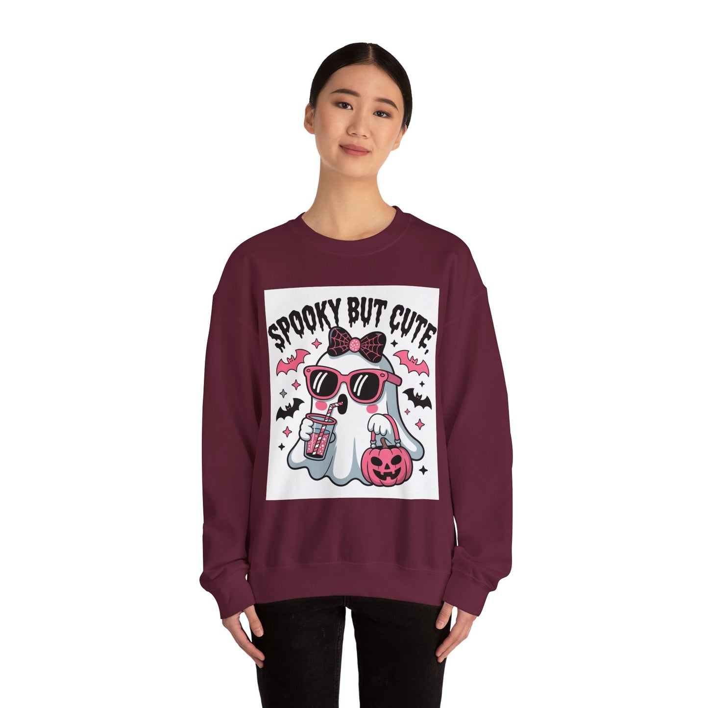 "Spooky Ghost Crewneck | Cozy Halloween & Fall Sweatshirt"