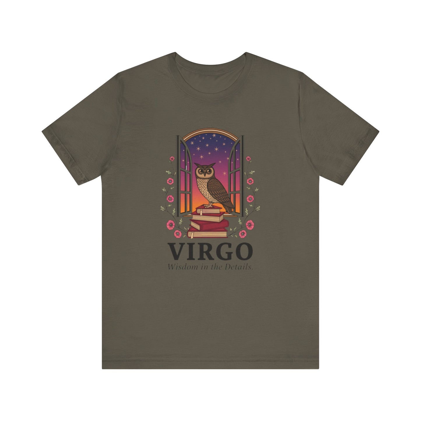 "Virgo Owl T-Shirt – Unisex Zodiac Tee | Astrology Gift & Cozy Casual Wear"