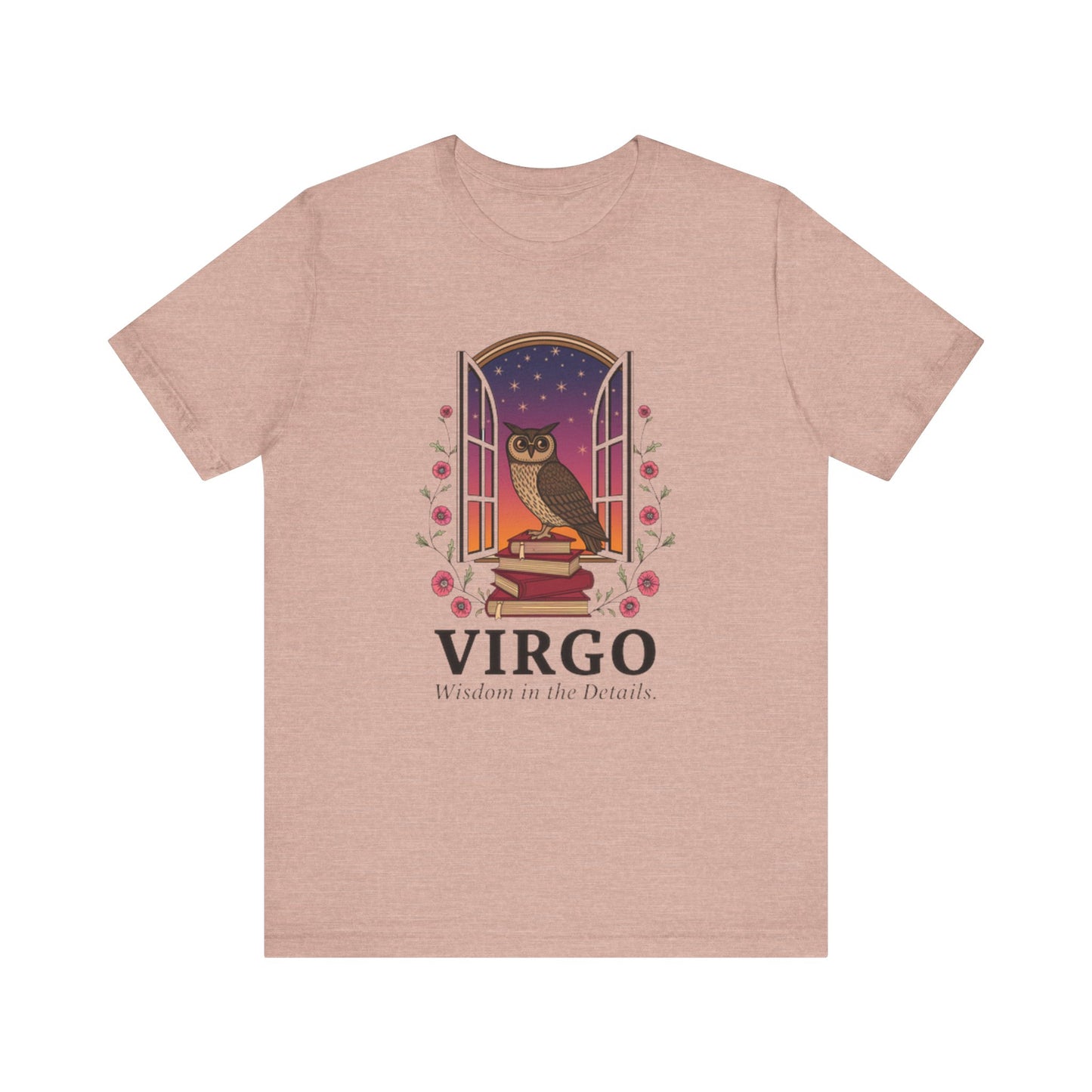 "Virgo Owl T-Shirt – Unisex Zodiac Tee | Astrology Gift & Cozy Casual Wear"