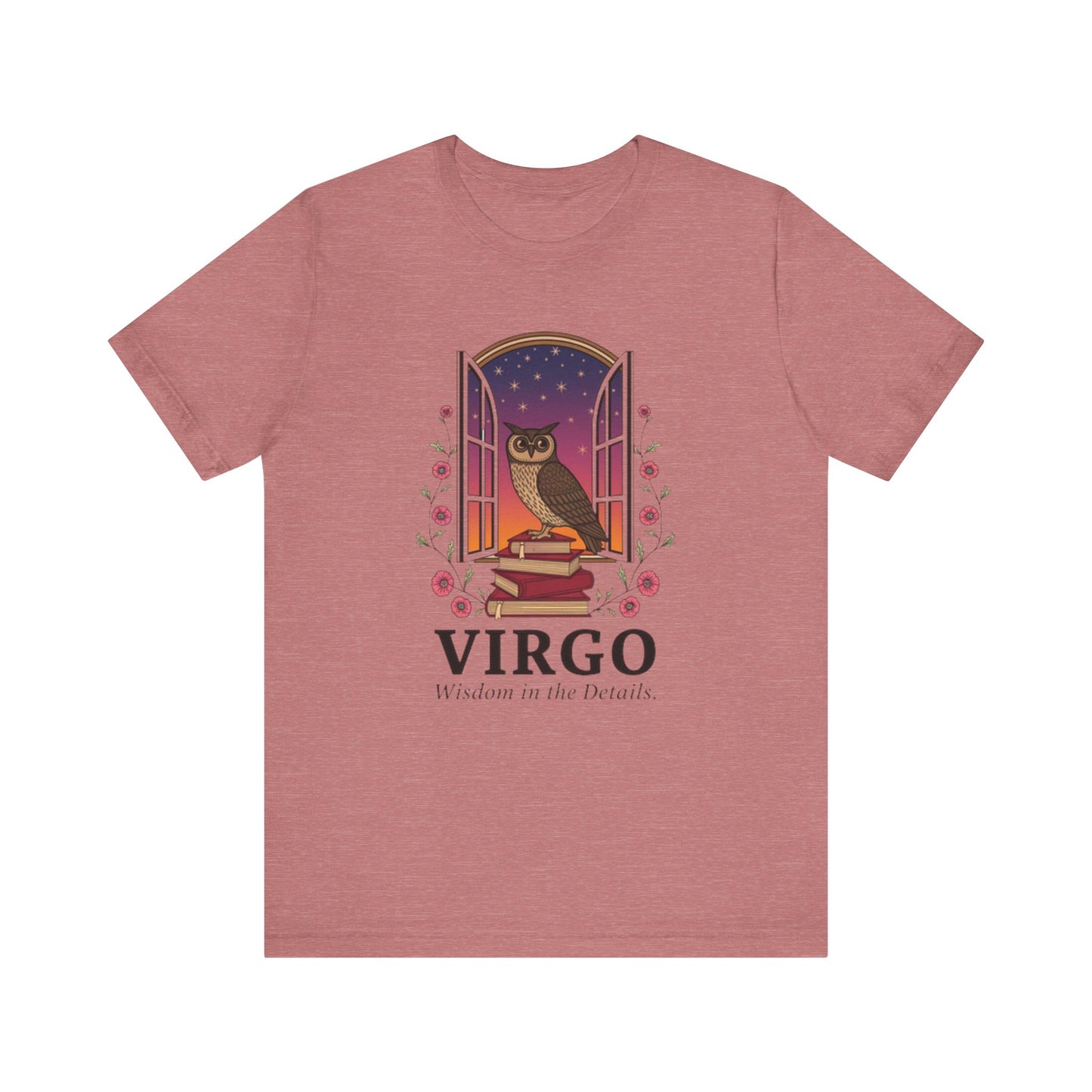 "Virgo Owl T-Shirt – Unisex Zodiac Tee | Astrology Gift & Cozy Casual Wear"