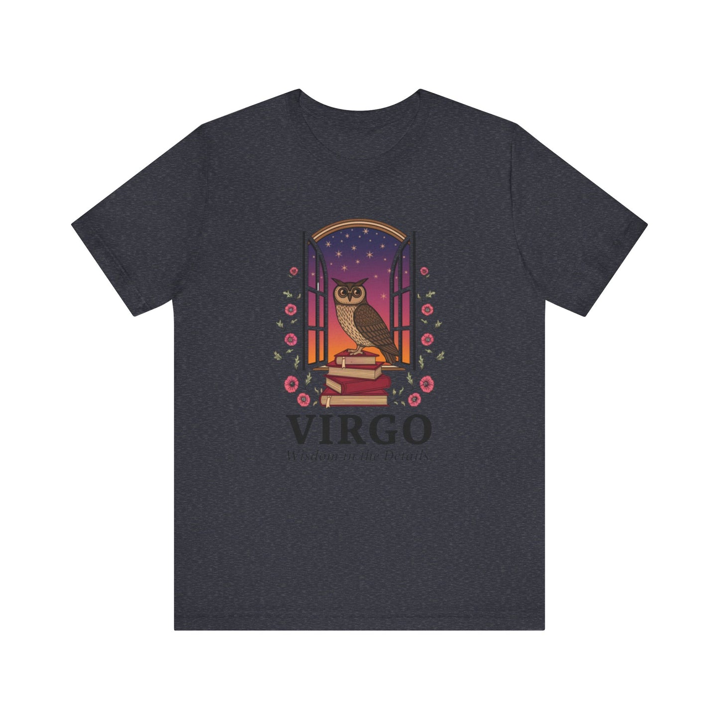 "Virgo Owl T-Shirt – Unisex Zodiac Tee | Astrology Gift & Cozy Casual Wear"