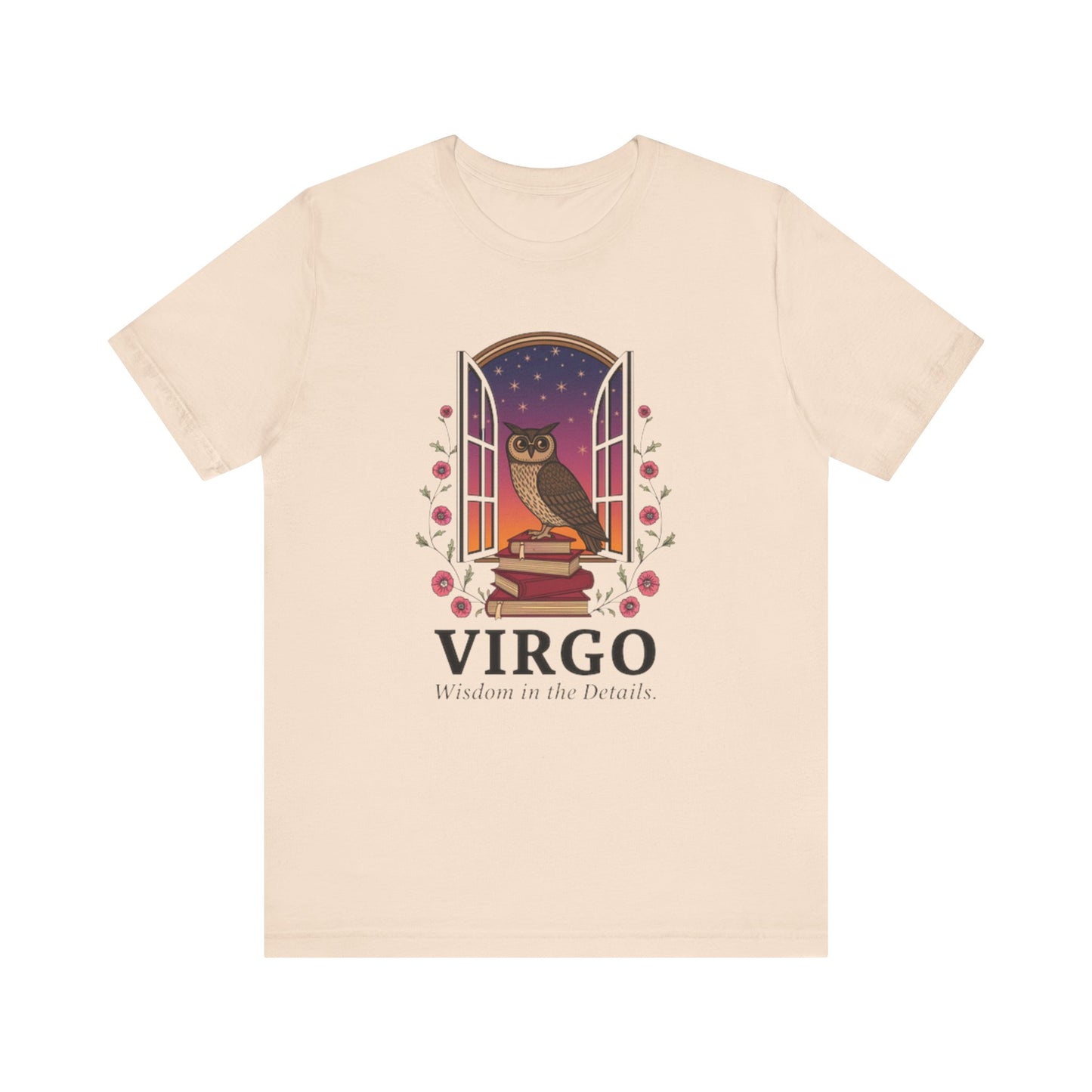 "Virgo Owl T-Shirt – Unisex Zodiac Tee | Astrology Gift & Cozy Casual Wear"