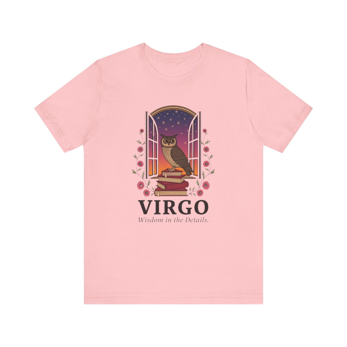 "Virgo Owl T-Shirt – Unisex Zodiac Tee | Astrology Gift & Cozy Casual Wear"