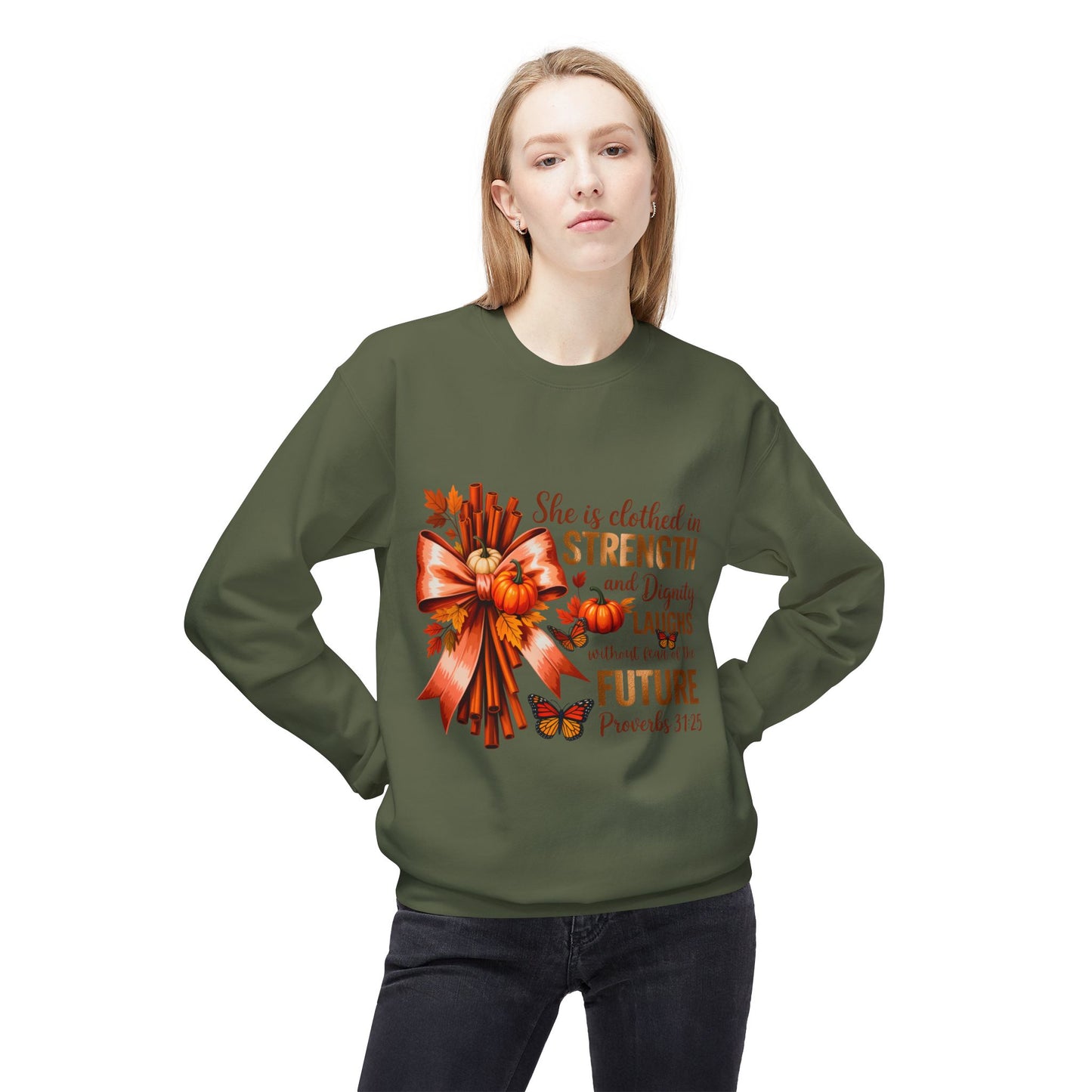 Inspirational Strength Sweatshirt | Cozy Fall Apparel Autumn Style