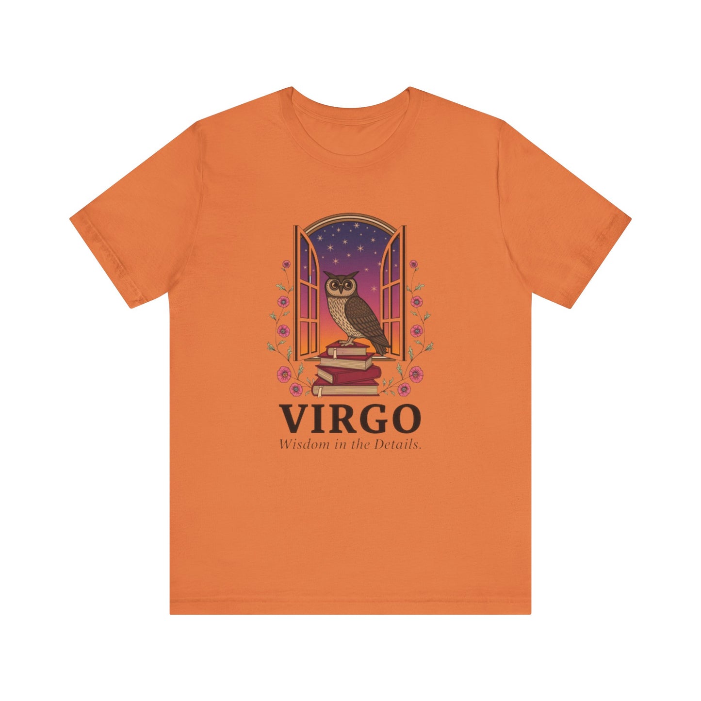 "Virgo Owl T-Shirt – Unisex Zodiac Tee | Astrology Gift & Cozy Casual Wear"