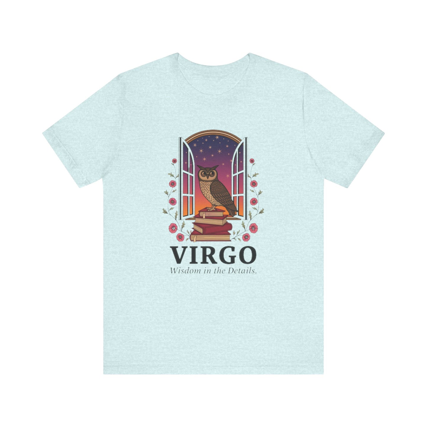 "Virgo Owl T-Shirt – Unisex Zodiac Tee | Astrology Gift & Cozy Casual Wear"