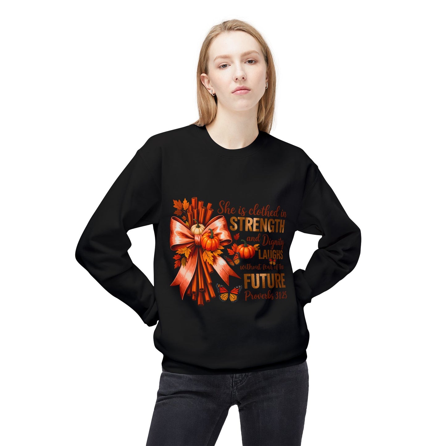 Inspirational Strength Sweatshirt | Cozy Fall Apparel Autumn Style