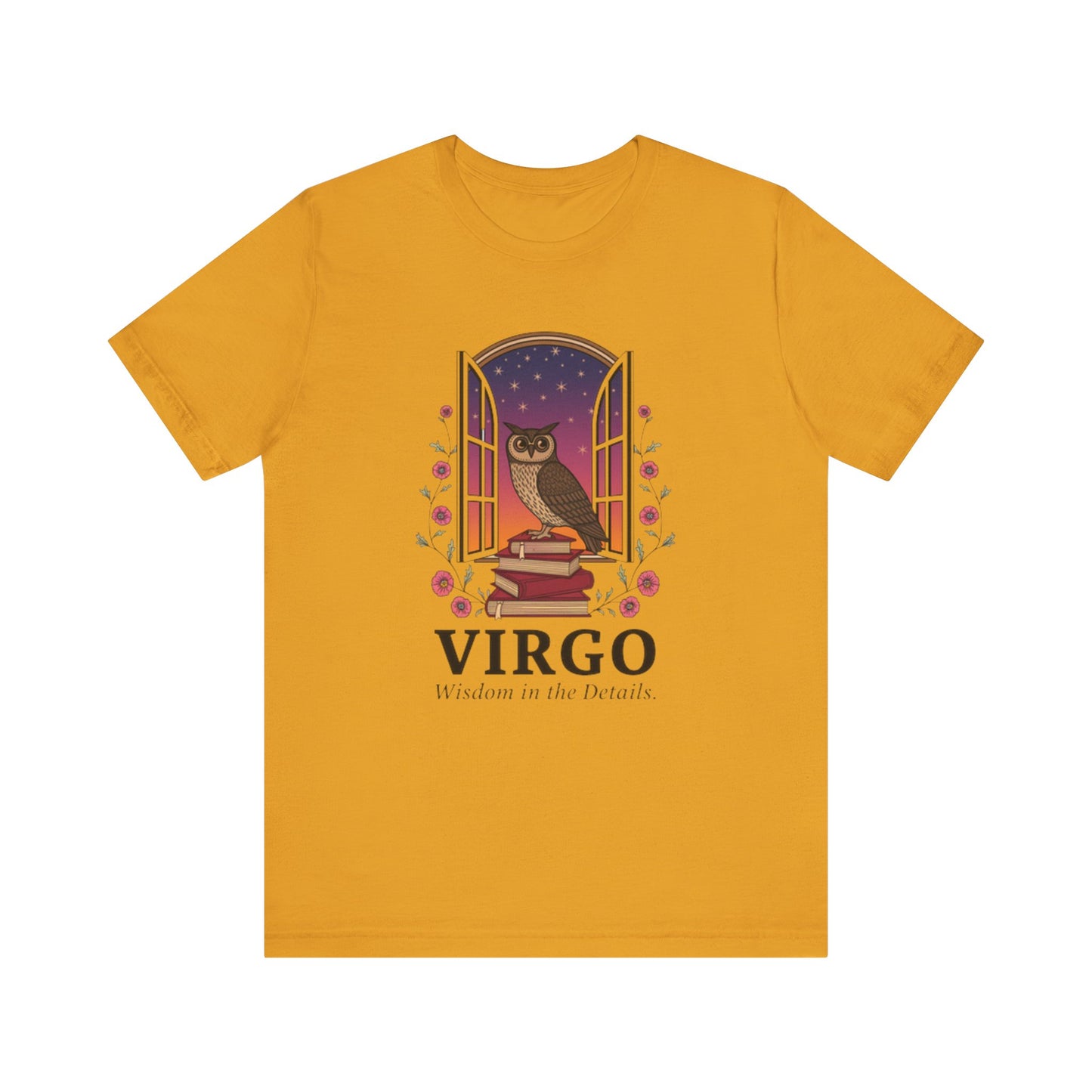 "Virgo Owl T-Shirt – Unisex Zodiac Tee | Astrology Gift & Cozy Casual Wear"