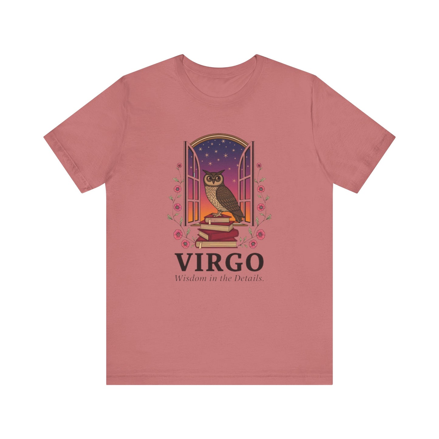 "Virgo Owl T-Shirt – Unisex Zodiac Tee | Astrology Gift & Cozy Casual Wear"