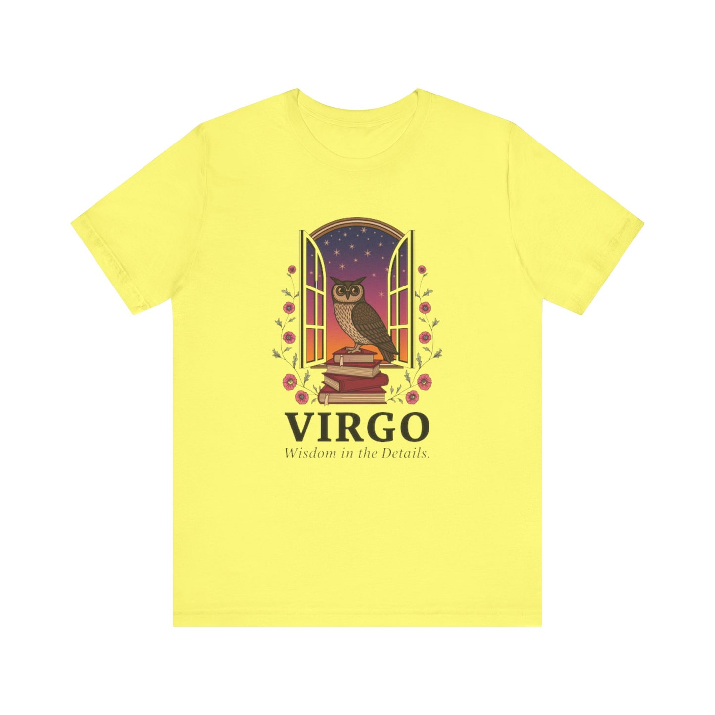 "Virgo Owl T-Shirt – Unisex Zodiac Tee | Astrology Gift & Cozy Casual Wear"